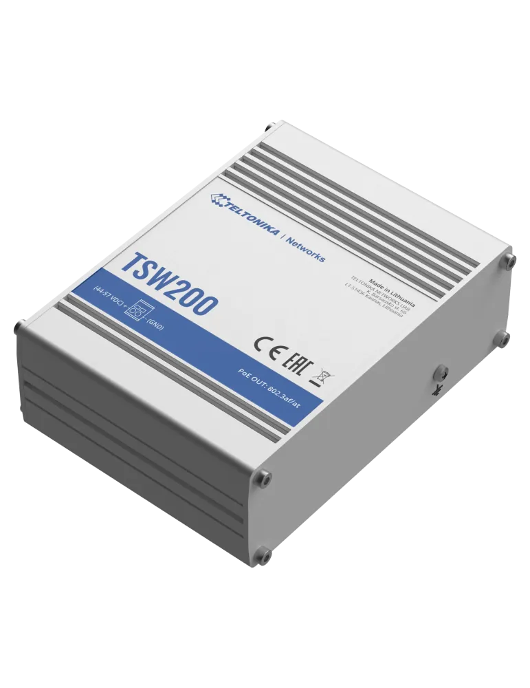 Teltonika Switch PoE No gestionable Industrial - 8 puertos Ethernet RJ