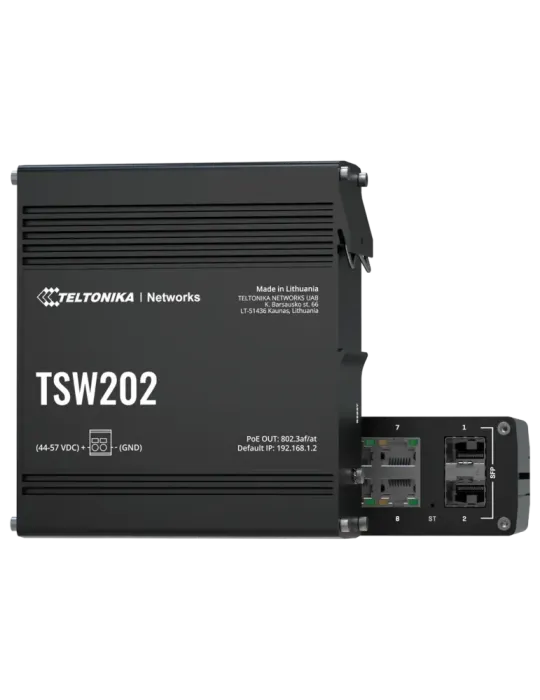 Teltonika Switch PoE Gestionable Industrial - 8 puertos Ethernet RJ45