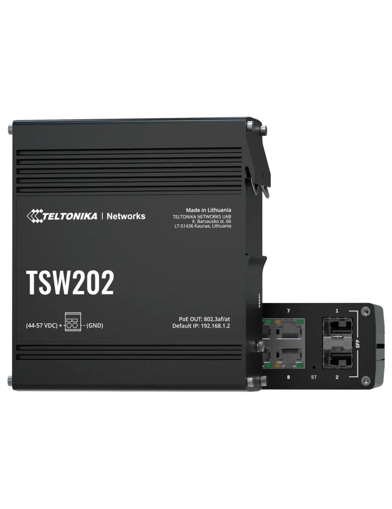 Teltonika Switch PoE Gestionable Industrial - 8 puertos Ethernet RJ45