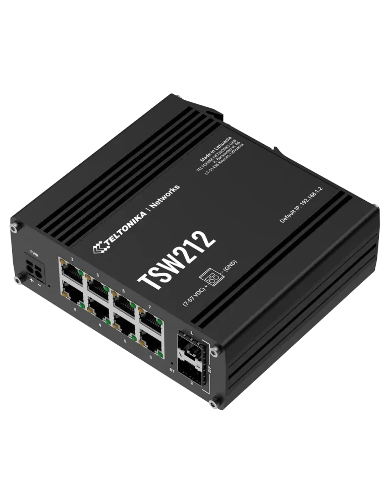 Teltonika Switch Gestionable Industrial - 8 puertos Ethernet RJ45 Giga