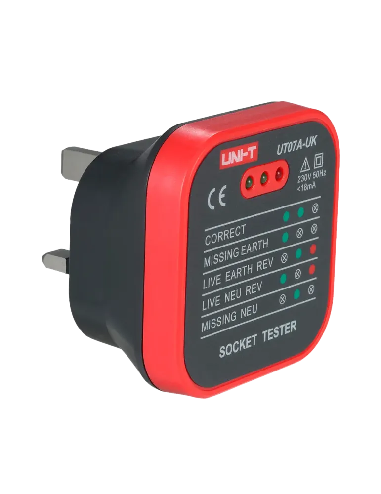 UNI-TREND Tester de tomas eléctricas UK - Verificación de errores de c