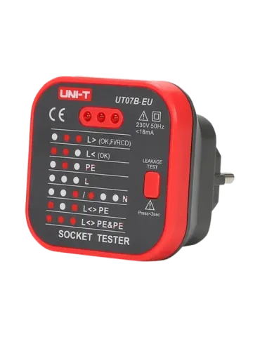 UNI-TREND Tester de tomas eléctricas EU - Verificación de errores de c