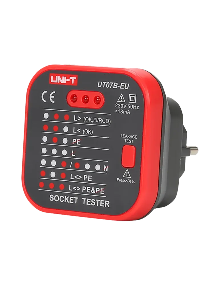 UNI-TREND Tester de tomas eléctricas EU - Verificación de errores de c