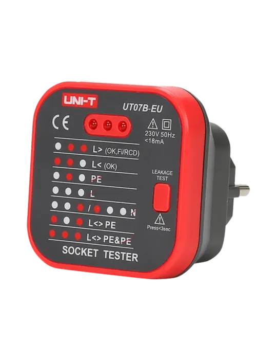 UNI-TREND Tester de tomas eléctricas EU - Verificación de errores de c