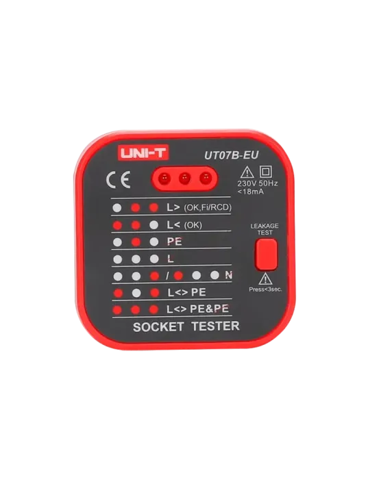 UNI-TREND Tester de tomas eléctricas EU - Verificación de errores de c