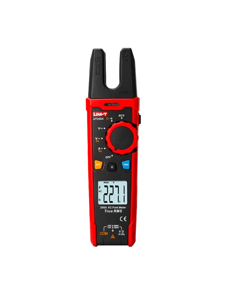UNI-TREND Pinza amperimétrica tipo tenedor - Pantalla LCD de hasta 600