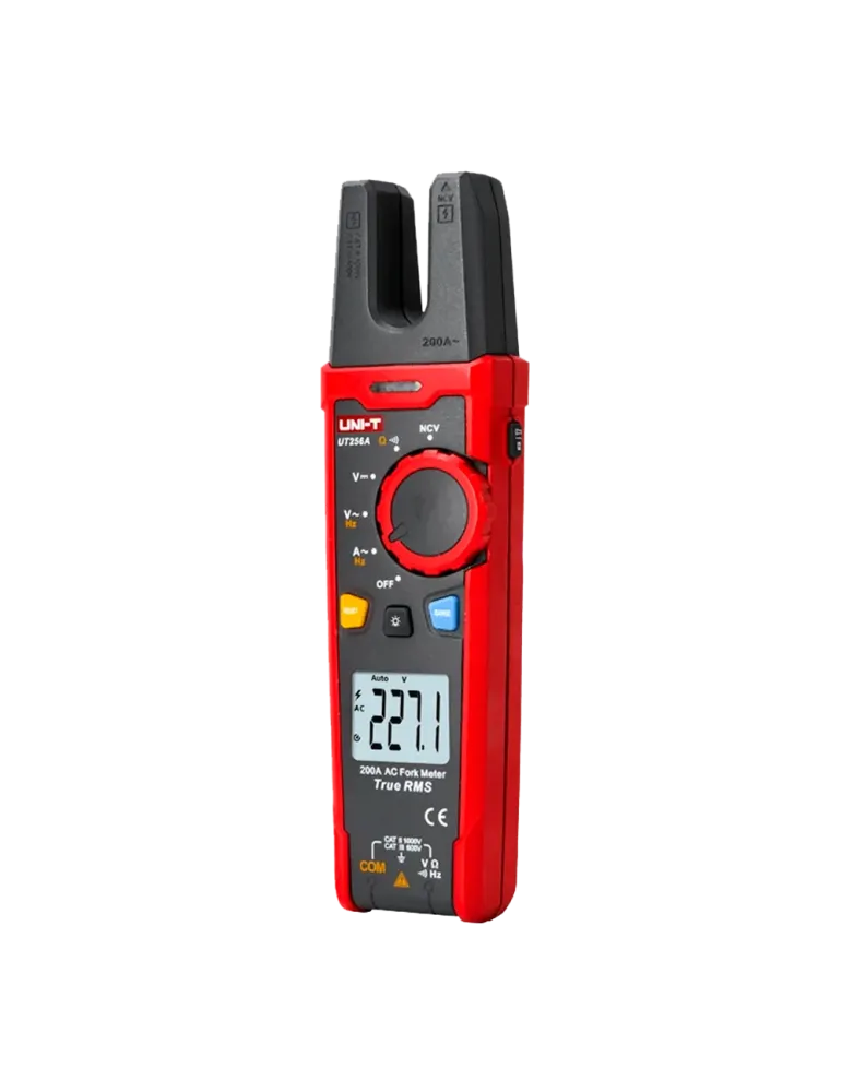 UNI-TREND Pinza amperimétrica tipo tenedor - Pantalla LCD de hasta 600