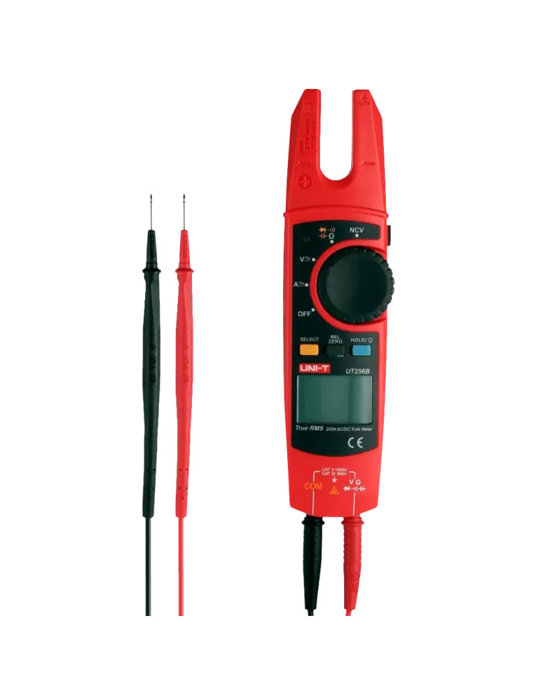 UNI-TREND Pinza amperimétrica tipo tenedor - Pantalla LCD de hasta 600