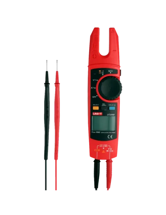 UNI-TREND Pinza amperimétrica tipo tenedor - Pantalla LCD de hasta 600