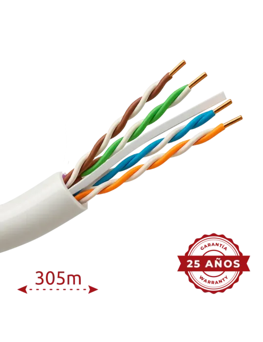 SAFIRE Cable UTP rígido de exterior - Categoría 6 - Cumple con 90m Flu