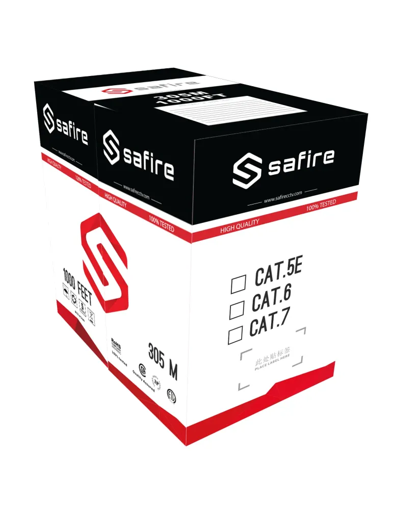 SAFIRE Cable UTP Safire - Categoría 6 - Cumple con 90m Fluke test - Ro