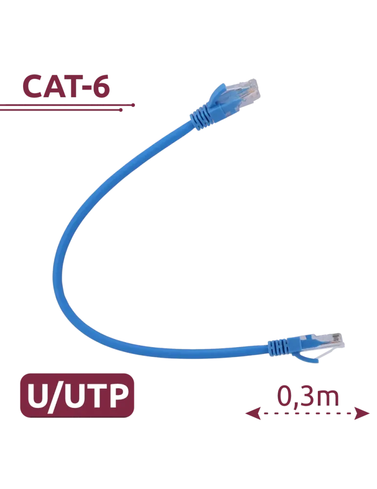 SAFIRE Cable UTP - Ethernet - Conectores RJ45 - Categoría 6 - 0,3 m -