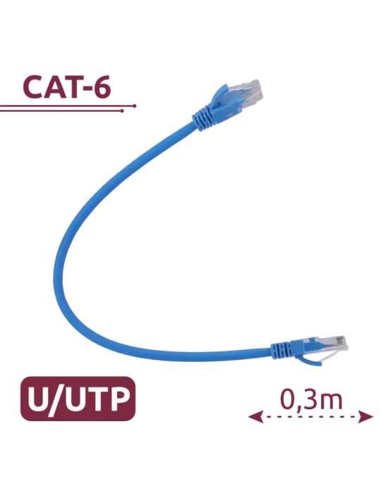 SAFIRE Cable UTP - Ethernet - Conectores RJ45 - Categoría 6 - 0,3 m -