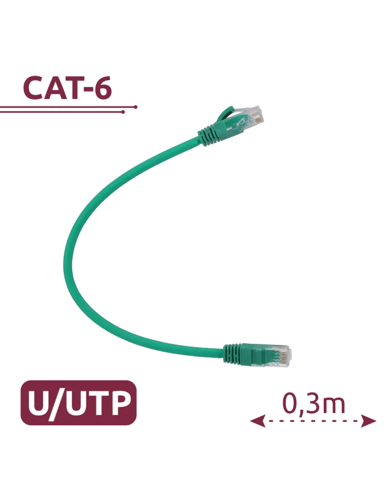 SAFIRE Cable UTP - Ethernet - Conectores RJ45 - Categoría 6 - 0,3 m -