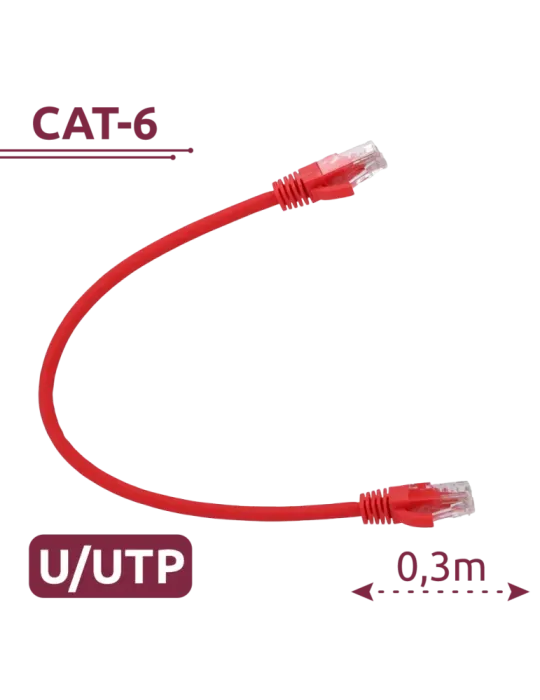 SAFIRE Cable UTP - Ethernet - Conectores RJ45 - Categoría 6 - 0,3 m -
