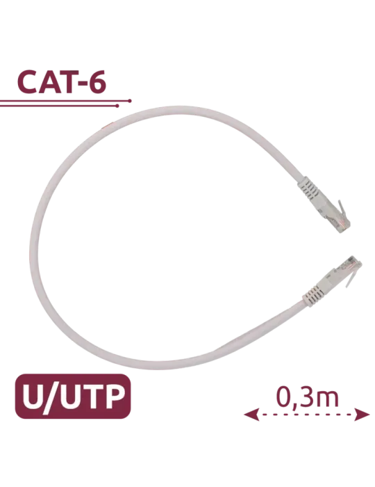 SAFIRE Cable UTP - Ethernet - Conectores RJ45 - Categoría 6 - 0,3 m -