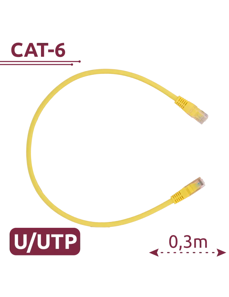 SAFIRE Cable UTP - Ethernet - Conectores RJ45 - Categoría 6 - 0,3 m -