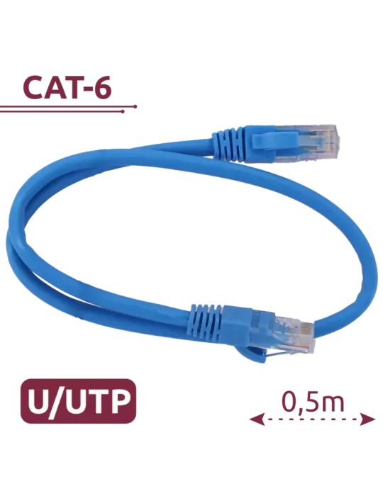 SAFIRE Cable UTP - Ethernet - Conectores RJ45 - Categoría 6 - 0,5 m -