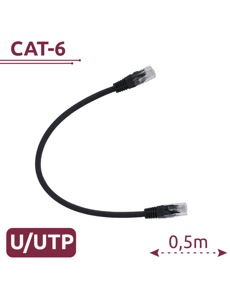 SAFIRE Cable UTP - Ethernet - Conectores RJ45 - Categoría 6 - 0,5 m -