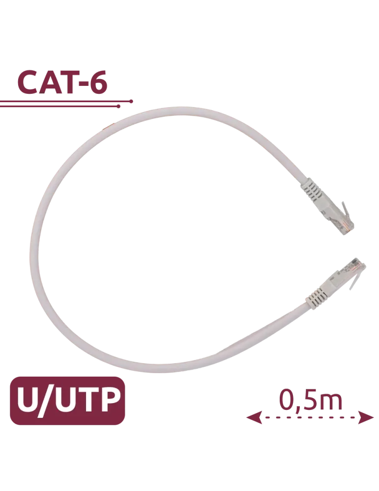 SAFIRE Cable UTP - Ethernet - Conectores RJ45 - Categoría 6 - 0,5 m -