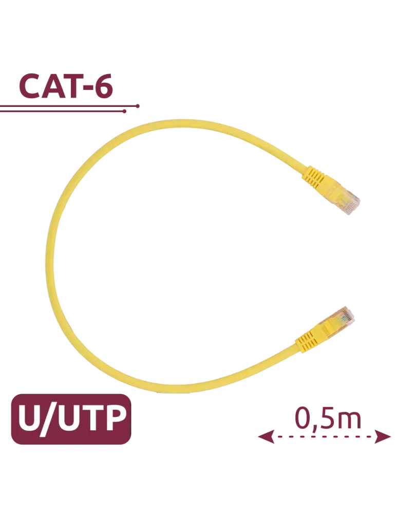 SAFIRE Cable UTP - Ethernet - Conectores RJ45 - Categoría 6 - 0,5 m -