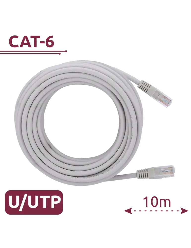 SAFIRE Cable UTP - Ethernet - Conectores RJ45 - Categoría 6 - 10 m - C