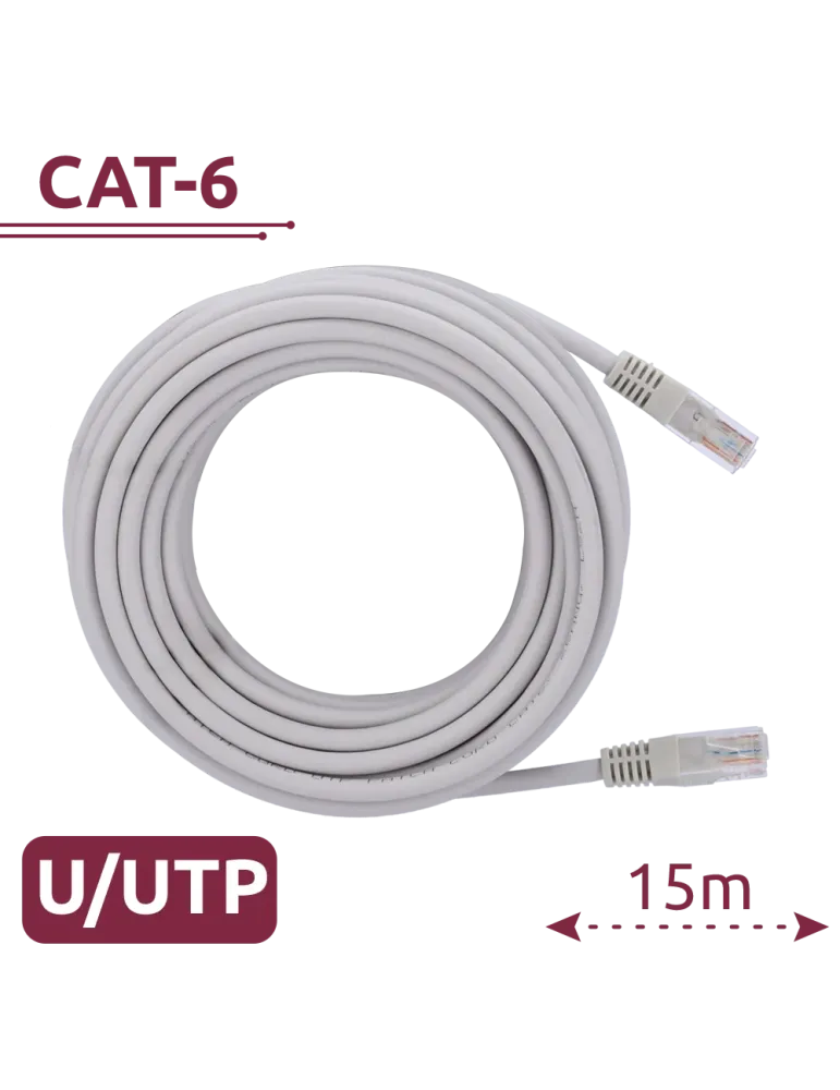 SAFIRE Cable UTP - Ethernet - Conectores RJ45 - Categoría 6 - 15 m - C
