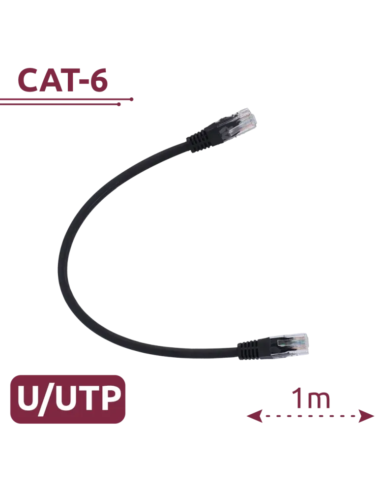 SAFIRE Cable UTP - Ethernet - Conectores RJ45 - Categoría 6 - 1 m - Co