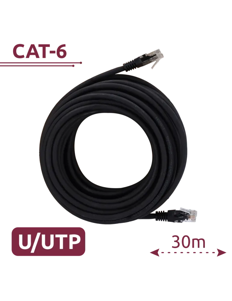 SAFIRE Cable UTP - Ethernet - Conectores RJ45 - Categoría 6 - 30 m - C