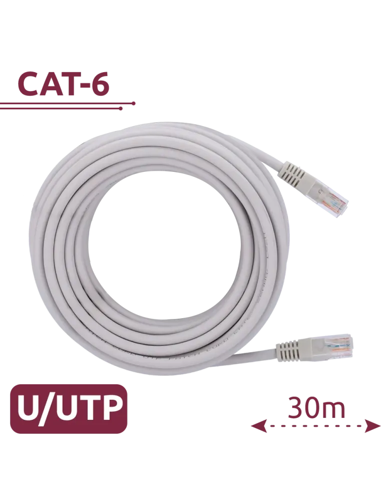 SAFIRE Cable UTP - Ethernet - Conectores RJ45 - Categoría 6 - 30 m - C