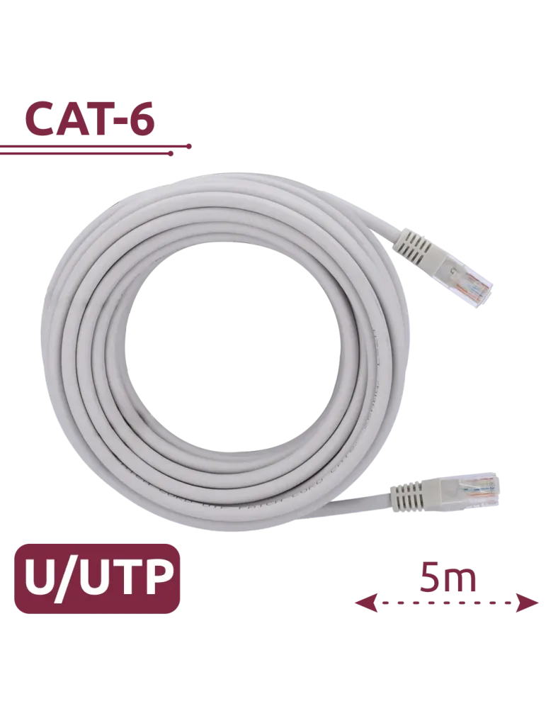 SAFIRE Cable UTP - Ethernet - Conectores RJ45 - Categoría 6 - 5 m - Co