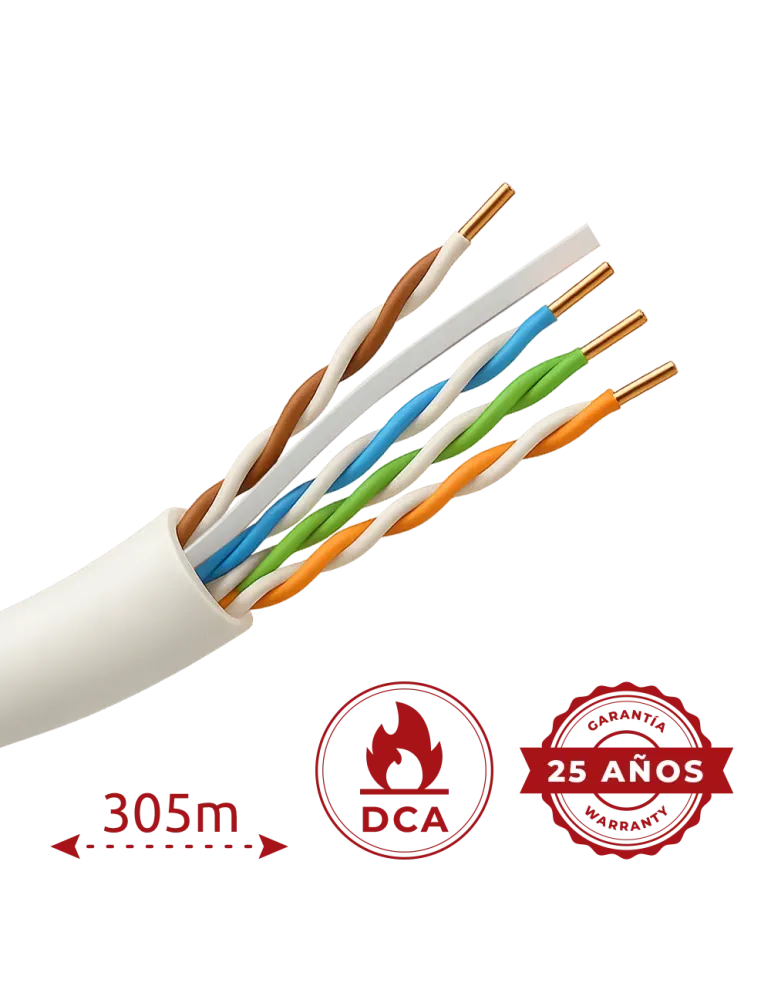 Safire cable UTP Categoría 6A - Conductor OFC,100% cobre - Diámetro 23