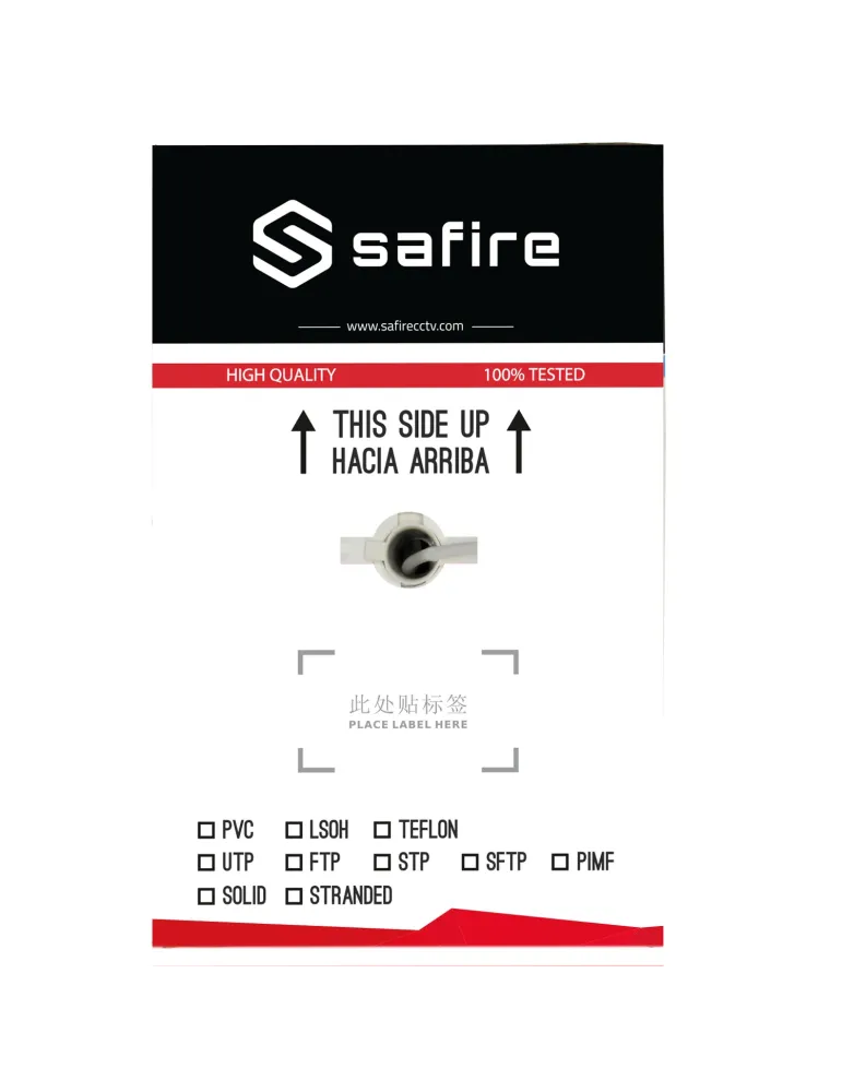SAFIRE Cable UTP Safire - Categoría 6 - Rollo de 305 metros - Diámetro
