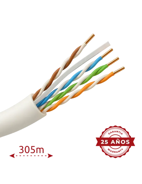 SAFIRE Cable UTP Safire - Cumple con 90m Fluke test - Categoría 6 - Ro