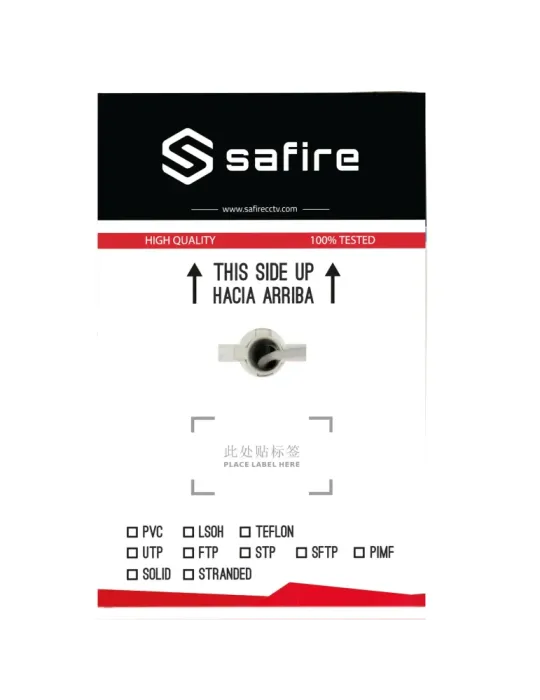 SAFIRE Cable UTP rígido libre de halógenos - Categoría 6 - Conductor O