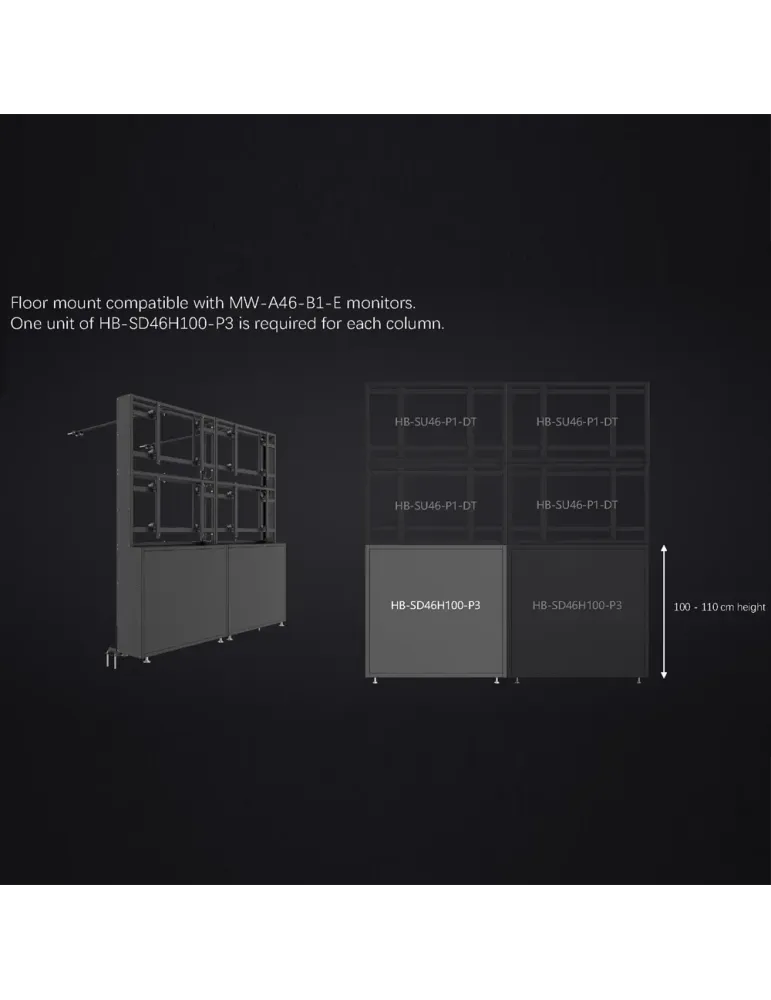 UNIVIEW Soporte modular videowall - Compatible con UV-MW-A46-B1-E - Co