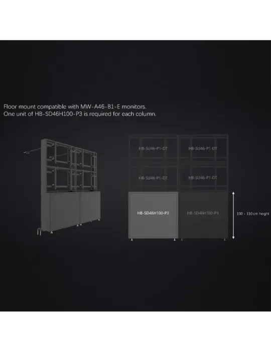 UNIVIEW Soporte modular videowall - Compatible con UV-MW-A46-B1-E - Co