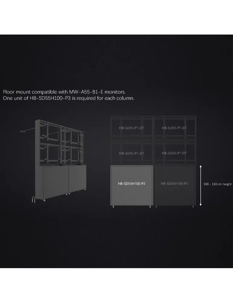 UNIVIEW Soporte modular videowall - Compatible con UV-MW-A55-B1-E - Co