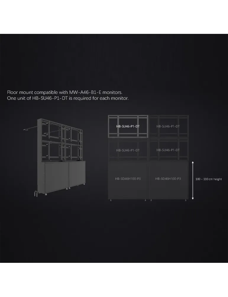 UNIVIEW Soporte modular videowall - Compatible con UV-MW-A46-B1-E - Co