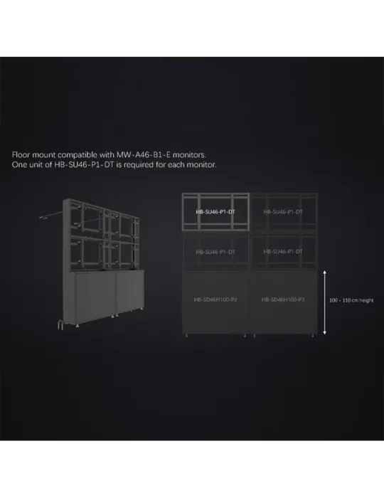 UNIVIEW Soporte modular videowall - Compatible con UV-MW-A46-B1-E - Co