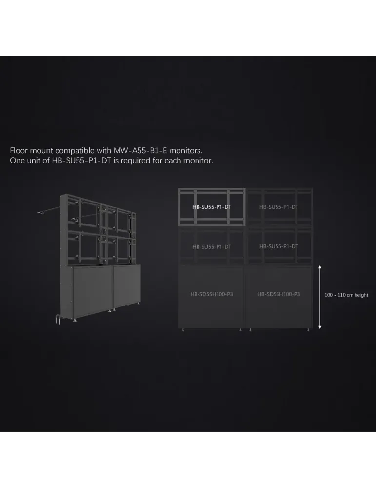 UNIVIEW Soporte modular videowall - Compatible con UV-MW-A55-B1-E - Co