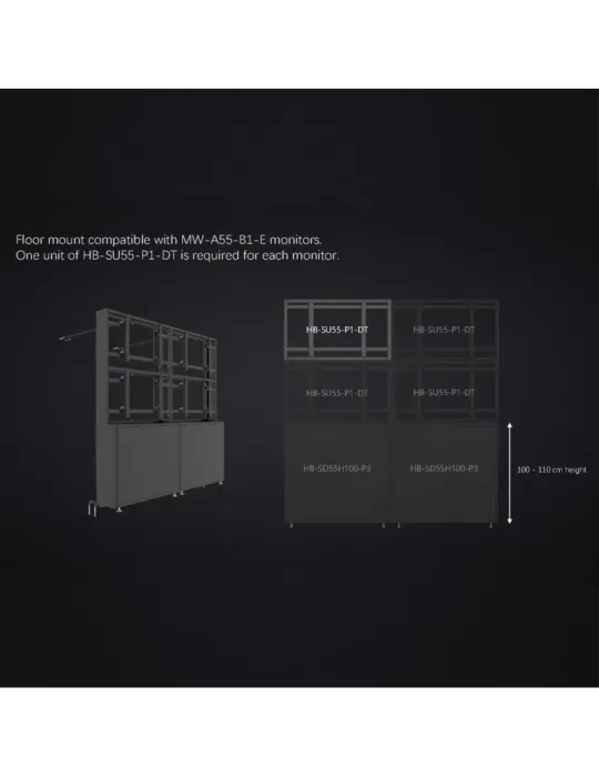 UNIVIEW Soporte modular videowall - Compatible con UV-MW-A55-B1-E - Co