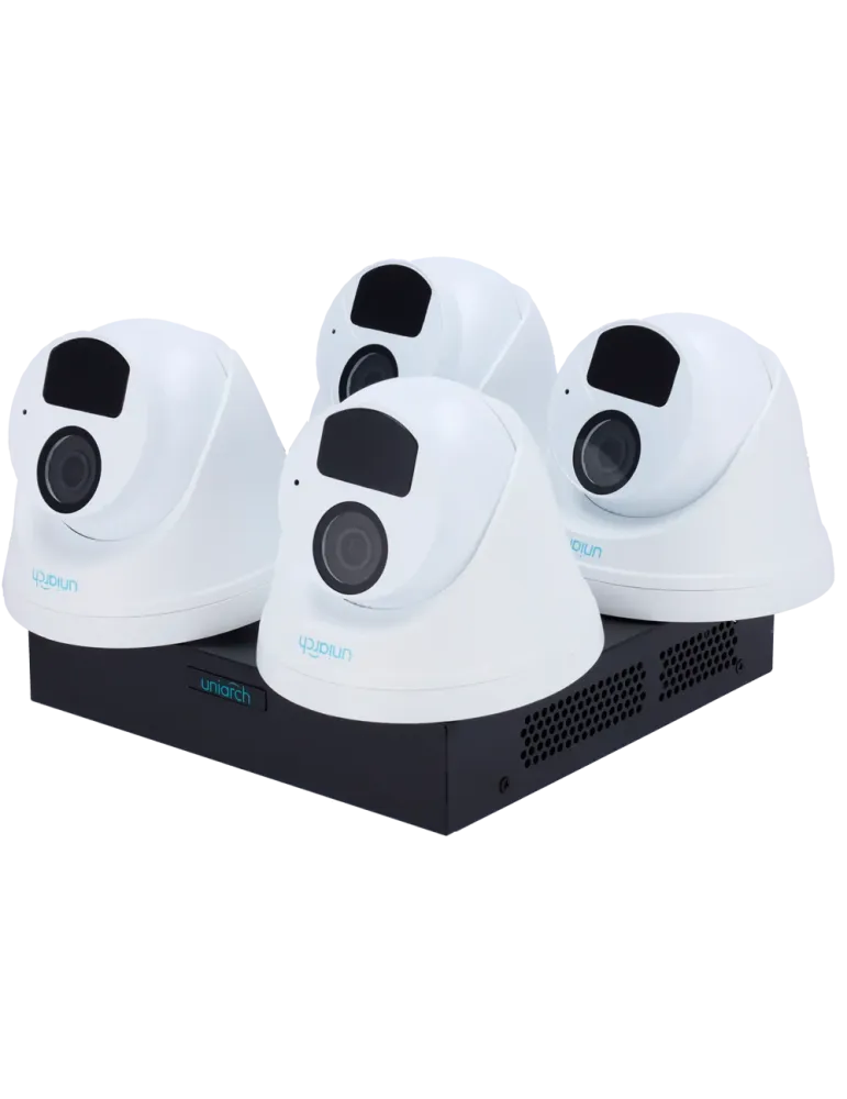 UNIARCH Kit de Videovigilancia Uniarch - NVR 8CH PoE - 4 Cámaras Turre