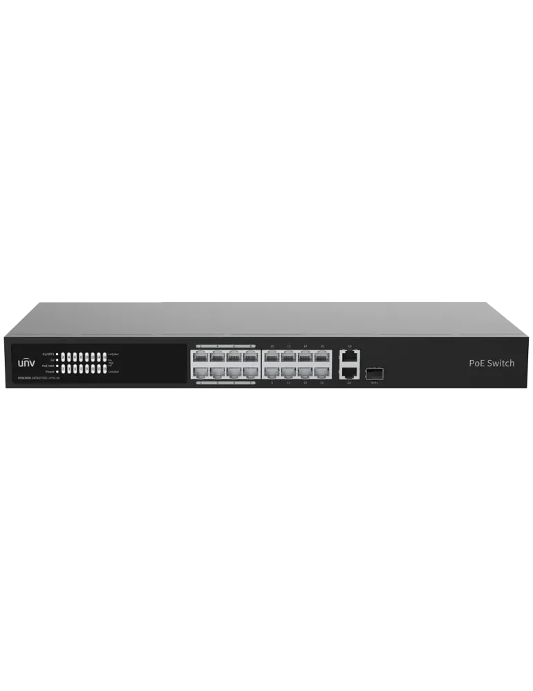 Uniview Switch PoE Cloud Gestionable Capa 2 - 16 PoE802.3af/at + 1 upl