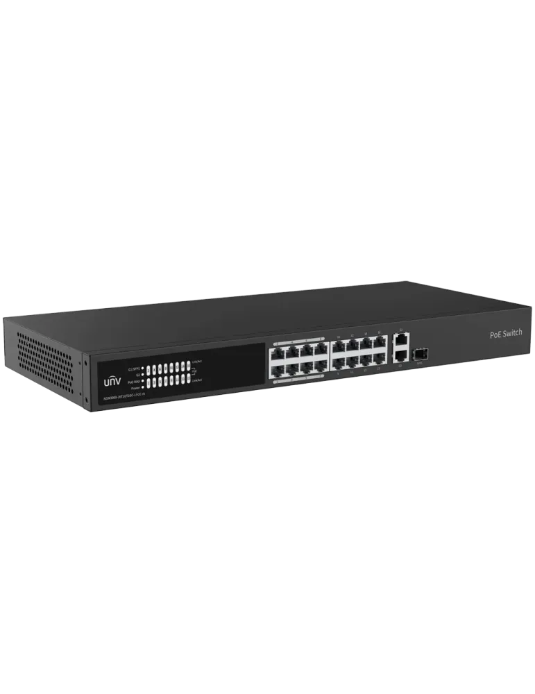 Uniview Switch PoE Cloud Gestionable Capa 2 - 16 PoE802.3af/at + 1 upl