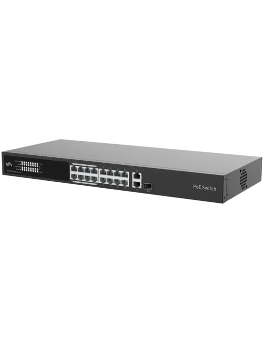 Uniview Switch PoE Cloud Gestionable Capa 2 - 16 PoE802.3af/at + 1 upl