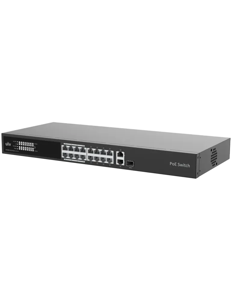 Uniview Switch PoE Cloud Gestionable Capa 2 - 16 PoE802.3af/at + 1 upl