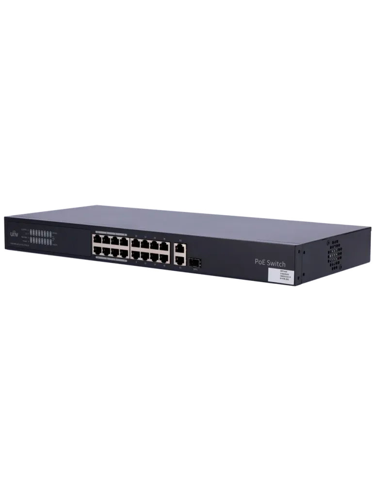 Uniview Switch PoE Cloud Gestionable Capa 2 - 16 PoE802.3af/at + 1 upl