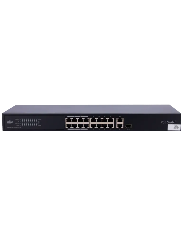 Uniview Switch PoE Cloud Gestionable Capa 2 - 16 PoE802.3af/at + 1 upl