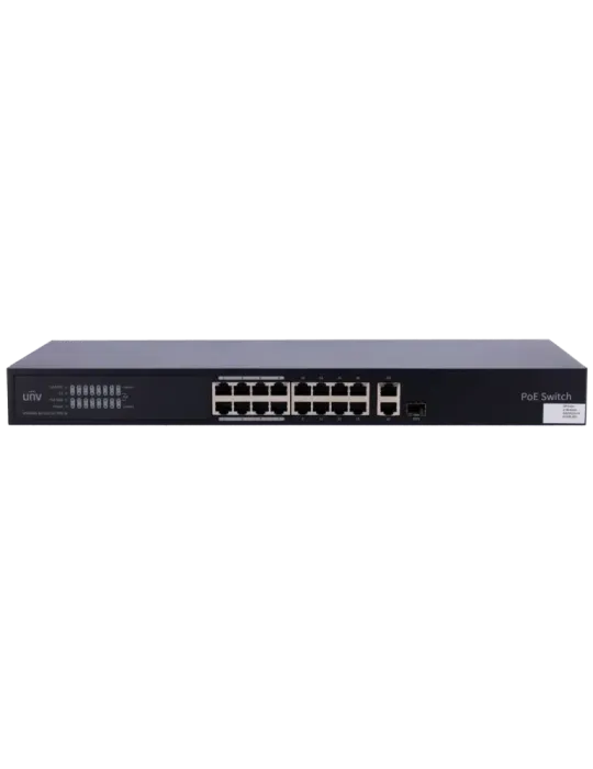 Uniview Switch PoE Cloud Gestionable Capa 2 - 16 PoE802.3af/at + 1 upl